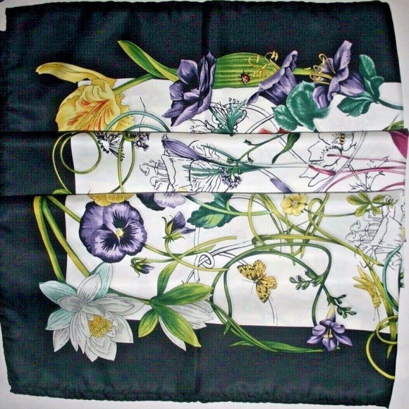 Gucci Accessories - GUCCI FLORAL SILK SHAWL SCARF PASHMINA